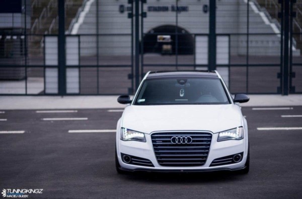MAXTON DESIGN - Spoiler pod Predný náraznik V.1 Audi A8 D4 , Čierny lesk – Obrázok 5
