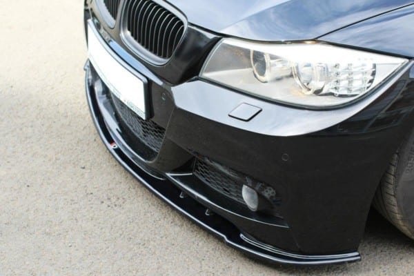MAXTON DESIGN - Spoiler pod Predný náraznik   V.1 for vhodné pre BMW 3 E91 M-PACK FACELIFT , Čierny lesk