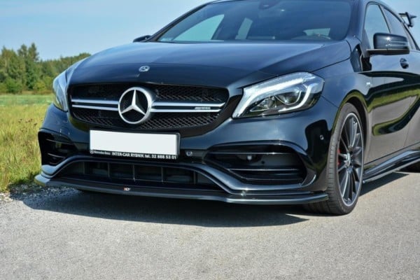 MAXTON DESIGN - Spoiler pod Predný náraznik   V.1 Mercedes A W176 AMG Facelift , Čierny lesk 
Čierny lesk – Obrázok 2