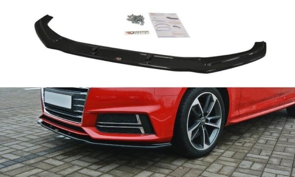 MAXTON DESIGN - Spoiler pod Predný náraznik   V.2 Audi S4 / A4 S-Line B9 , Čierny lesk