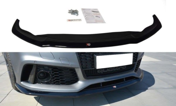 MAXTON DESIGN - Spoiler pod Predný náraznik   V.2 Audi RS7 Facelift , Čierny lesk