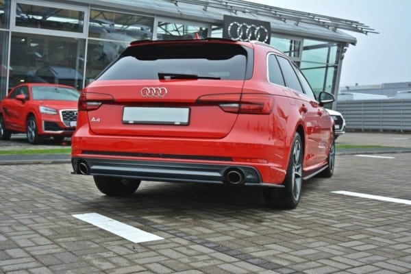 MAXTON DESIGN - Stredový spoiler pod zadný náraznik Audi A4 B9 S-Line , 
Čierny lesk – Obrázok 3