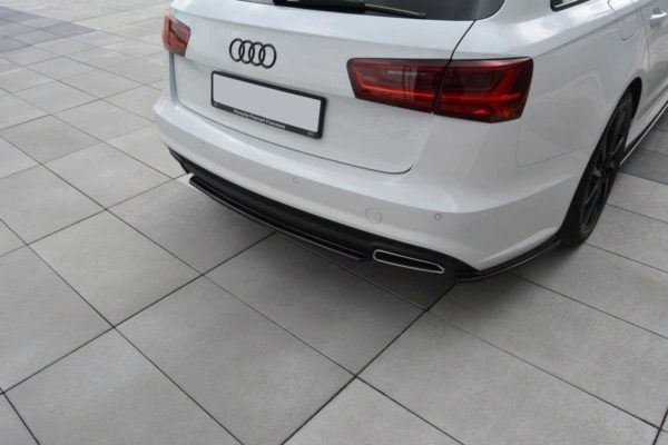 MAXTON DESIGN - Stredový spoiler pod zadný náraznik Audi A6 C7 Avant S-line Facelift , Čierny lesk – Obrázok 4
