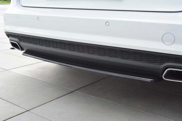 MAXTON DESIGN - Stredový spoiler pod zadný náraznik Audi A6 C7 Avant S-line Facelift , Čierny lesk – Obrázok 5