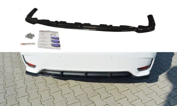 MAXTON DESIGN - Stredový spoiler pod zadný náraznik Lexus CT Mk1 Facelift (without vertical bars) , Čierny lesk Čierny lesk