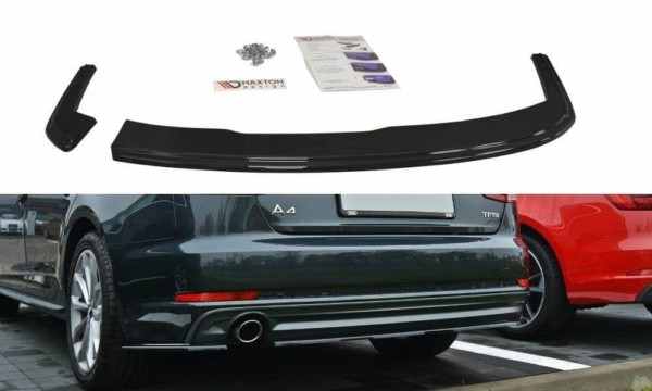 MAXTON DESIGN - Bočné difúzory zadného náraznika Audi A4 B9 S-Line , Čierny lesk