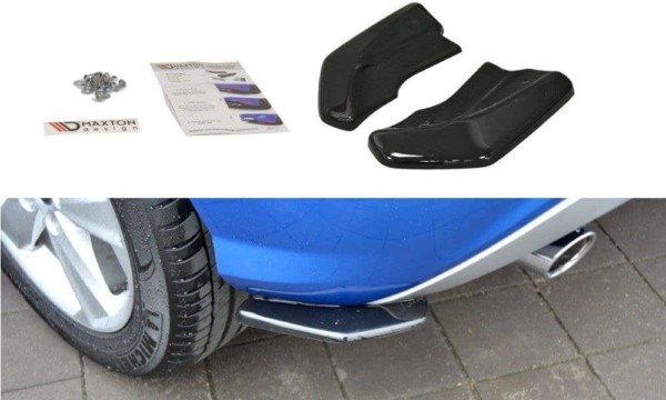 MAXTON DESIGN - Bočné difúzory zadného náraznika Audi Q2 Mk.1 , Čierny lesk