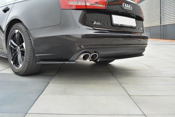 MAXTON DESIGN - Bočné difúzory zadného náraznika Audi A6 C7 Avant , Čierny lesk