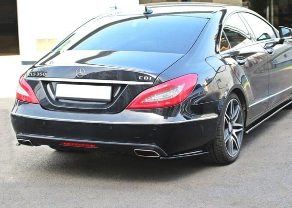 MAXTON DESIGN - Bočné difúzory zadného náraznika Mercedes CLS C218 , Čierny lesk – Obrázok 4