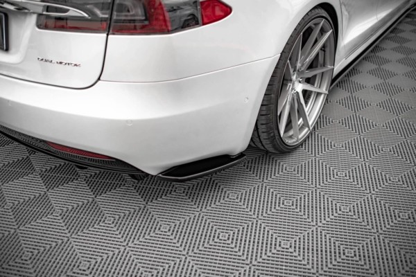 MAXTON DESIGN - Bočné difúzory zadného náraznika Tesla Model S Facelift , Čierny lesk – Obrázok 4