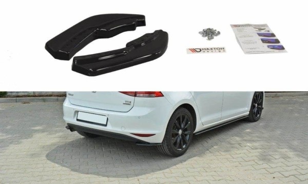 MAXTON DESIGN - Bočné difúzory zadného náraznika VW Golf Mk7 Standard , 
Čierny lesk