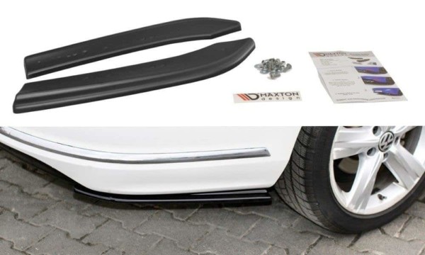 MAXTON DESIGN - Bočné difúzory zadného náraznika Vw Passat B7 R-Line Variant , Čierny lesk