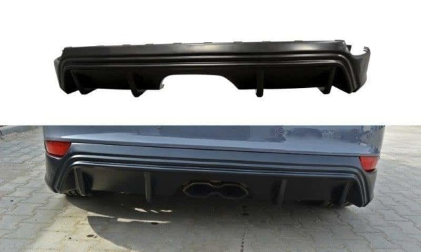 MAXTON DESIGN - Difúzor zadného náraznika  Ford Focus ST Mk3 FL (RS-Look) , Čierny lesk