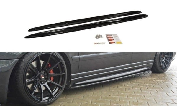 MAXTON DESIGN - Lišty pod prahy AUDI S4 B5 , Čierny lesk