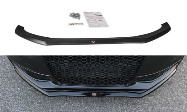 MAXTON DESIGN - Spoiler pod Predný náraznik   V.1 Audi S4 / A4 S-Line B8 FL , Čierny lesk