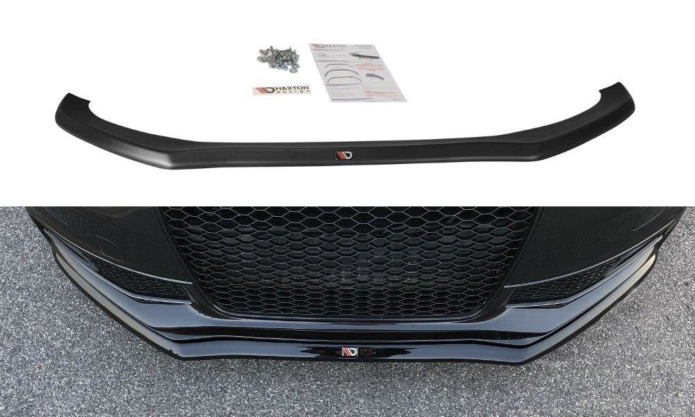 MAXTON DESIGN - Spoiler pod Predný náraznik V.1 Audi S4 / A4 S-Line B8 FL , Čierny lesk