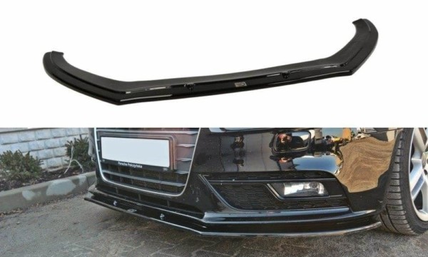 MAXTON DESIGN - Spoiler pod Predný náraznik   V.1 Audi A4 B8 FL , Čierny lesk