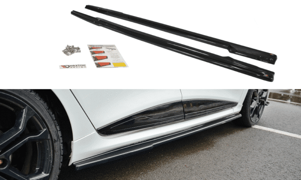 MAXTON DESIGN - Lišty pod prahy RENAULT CLIO MK4 RS , Čierny lesk