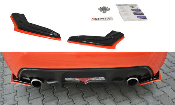 MAXTON DESIGN - Bočné difúzory zadného náraznika V.2 TOYOTA GT86 FACELIFT , Čierny lesk  + Red