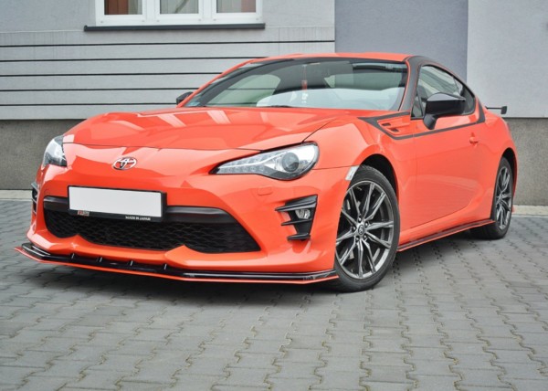 MAXTON DESIGN - Spoiler pod Predný náraznik   V.4 TOYOTA GT86 FACELIFT , Textured + Red – Obrázok 2