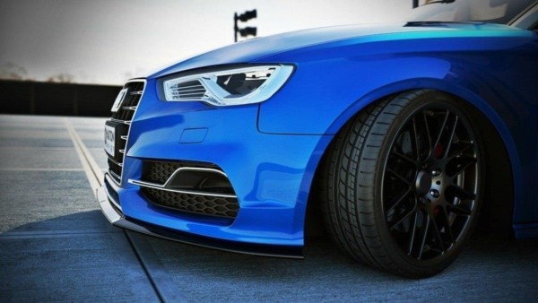 MAXTON DESIGN - Spoiler pod Predný náraznik Audi S3 / A3 S-Line 8V Sedan / Cabrio , Čierny lesk – Obrázok 4