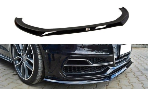 MAXTON DESIGN - Spoiler pod Predný náraznik   Audi S3 / A3 S-Line 8v Hatchback / Sportback , Čierny lesk
