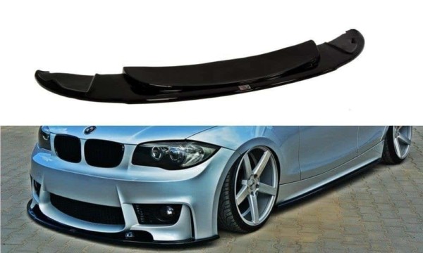 MAXTON DESIGN - Spoiler pod Predný náraznik   vhodné pre BMW 1 E87 M-Design , Čierny lesk