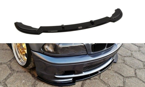 MAXTON DESIGN - Spoiler pod Predný náraznik   for vhodné pre BMW 3 E46 MPACK COUPE , Čierny lesk
