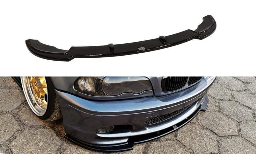 MAXTON DESIGN - Spoiler pod Predný náraznik for vhodné pre BMW 3 E46 MPACK COUPE , Čierny lesk
