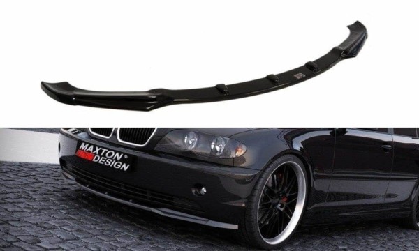 MAXTON DESIGN - Spoiler pod Predný náraznik   vhodné pre BMW 3 E46 SALOON FACELIFT MODEL , Čierny lesk