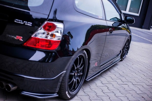 MAXTON DESIGN - Lišty pod prahy HONDA CIVIC EP3 (MK7) TYPE-R/S FACELIFT ,  Čierny lesk