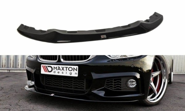 MAXTON DESIGN - Spoiler pod Predný náraznik   v.2 for vhodné pre BMW 4 F32 M-PACK (GTS-look) , Čierny lesk 
679