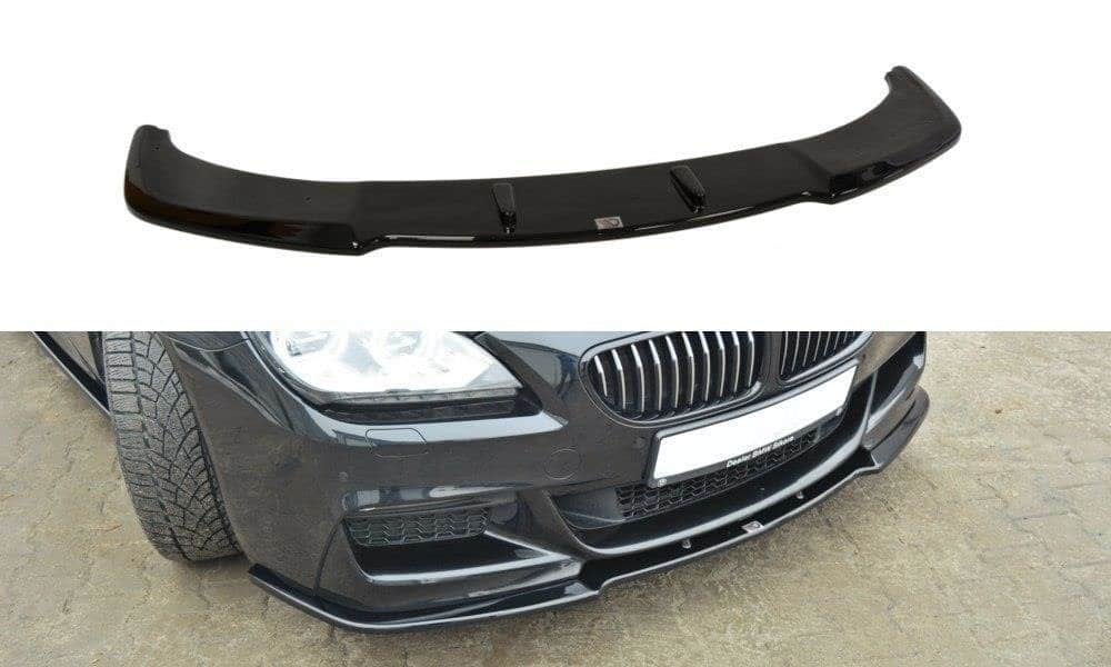 MAXTON DESIGN - Spoiler pod Predný náraznik for vhodné pre BMW 6 Gran CoupĂ© MPACK , Čierny lesk