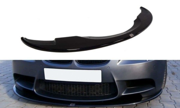 MAXTON DESIGN - Spoiler pod Predný náraznik   vhodné pre BMW M3 E92 / E93 (PREFACE MODEL) , Čierny lesk