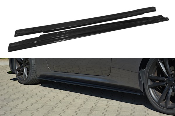 MAXTON DESIGN - Lišty pod prahy HYUNDAI GENESIS COUPĂ‰ MK.1 , Čierny lesk