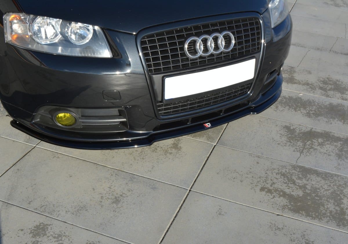 MAXTON DESIGN - Spoiler pod Predný náraznik Audi A3 8P S-Line , Čierny lesk
