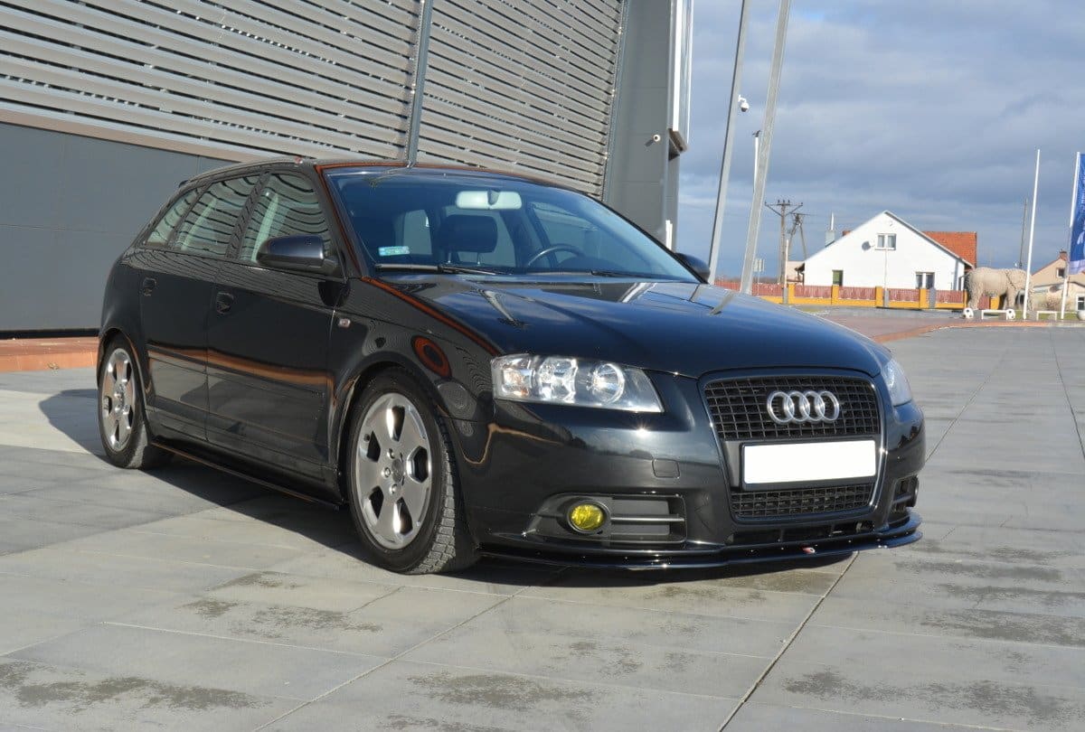 MAXTON DESIGN - Spoiler pod Predný náraznik Audi A3 8P S-Line , Čierny lesk – Obrázok 4