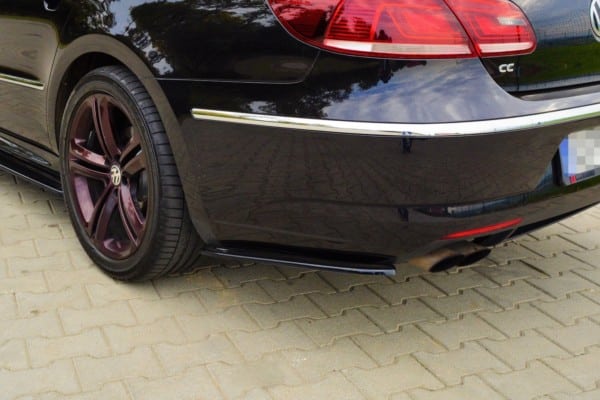 MAXTON DESIGN - Bočné difúzory zadného náraznika VOLKSWAGEN CC R-LINE , Čierny lesk