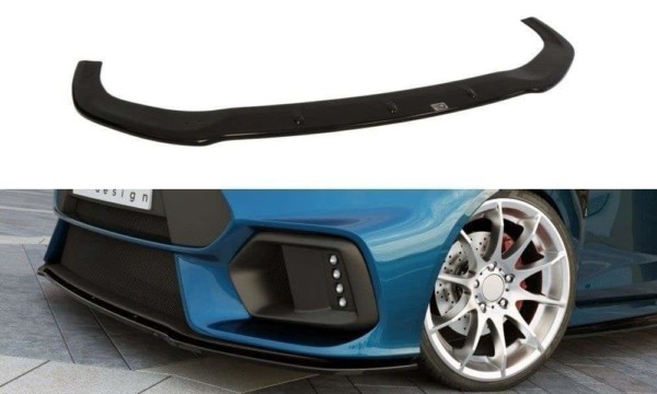 MAXTON DESIGN - Spoiler pod Predný náraznik   (Focus RS Look Bumper) Ford Fiesta Mk7 FL , Čierny lesk