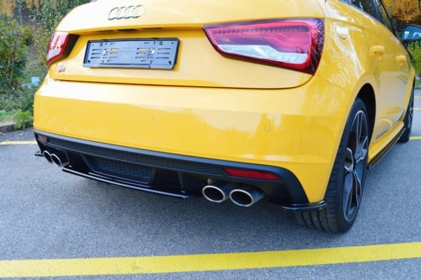 MAXTON DESIGN - Stredový spoiler pod zadný náraznik Audi S1 8X , Čierny lesk – Obrázok 2