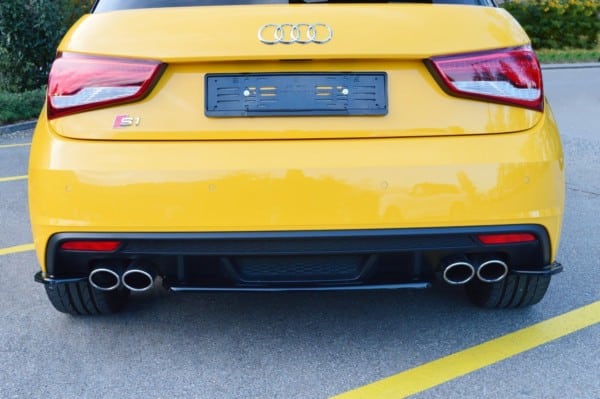 MAXTON DESIGN - Stredový spoiler pod zadný náraznik Audi S1 8X , Čierny lesk – Obrázok 3