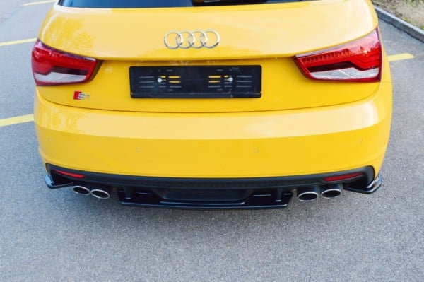 MAXTON DESIGN - Stredový spoiler pod zadný náraznik Audi S1 8X , Čierny lesk