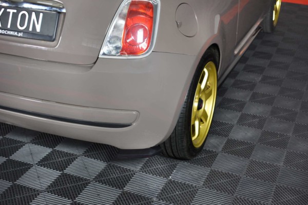 MAXTON DESIGN - Bočné difúzory zadného náraznika FIAT 500 HATCHBACK PREFACE , Čierny lesk – Obrázok 2