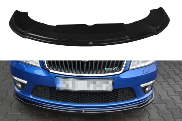 MAXTON DESIGN - Spoiler pod Predný náraznik   V.2 Skoda Octavia RS Mk2 FL , Čierny lesk