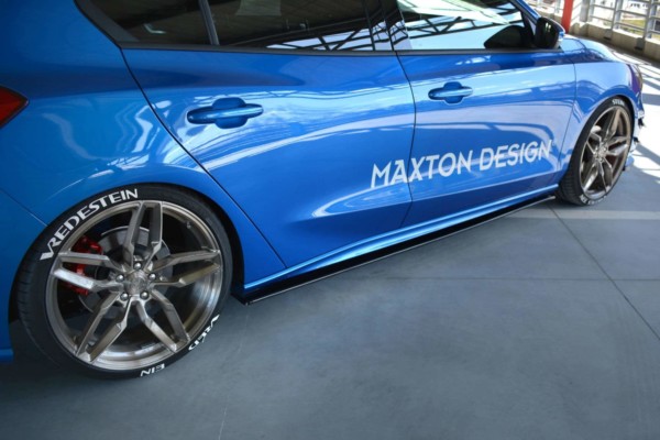 MAXTON DESIGN - Lišty pod prahy Ford Focus ST / ST-Line Mk4 , Čierny lesk – Obrázok 2