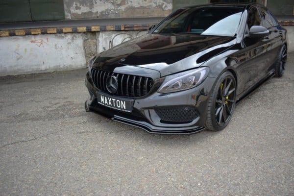 MAXTON DESIGN - Spoiler pod Predný náraznik   V.1 MERCEDES- BENZ C43 AMG W205 , Čierny lesk – Obrázok 2
