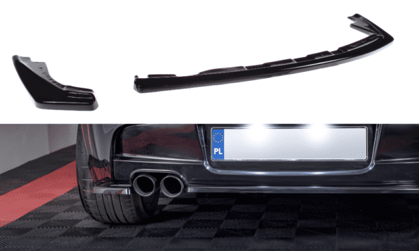 MAXTON DESIGN - Stredový spoiler pod zadný náraznik (WITHOUT VERTICAL BARS) for vhodné pre BMW 1 E81/ E87 M-PACK FACELIFT , Čierny lesk
