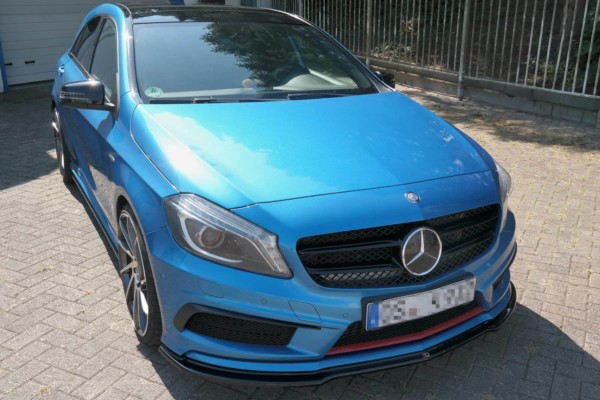 MAXTON DESIGN - Spoiler pod Predný náraznik   MERCEDES-BENZ W176 AMG-LINE PREFACE , Čierny lesk – Obrázok 5