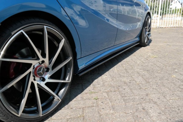 MAXTON DESIGN - Lišty pod prahy MERCEDES-BENZ W176 AMG-LINE PREFACE , Čierny lesk
