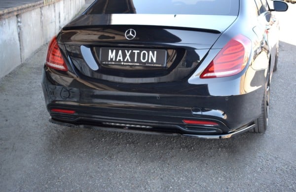 MAXTON DESIGN - Stredový spoiler pod zadný náraznik MERCEDES-BENZ S-CLASS AMG-LINE W222 , Čierny lesk – Obrázok 3